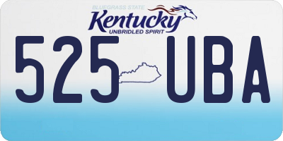 KY license plate 525UBA
