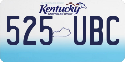 KY license plate 525UBC