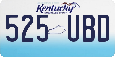 KY license plate 525UBD