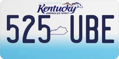 KY license plate 525UBE
