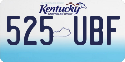 KY license plate 525UBF