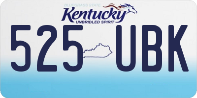 KY license plate 525UBK