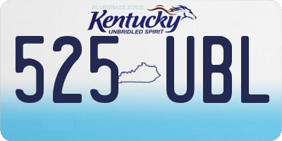 KY license plate 525UBL