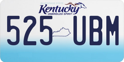 KY license plate 525UBM