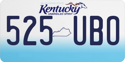 KY license plate 525UBO