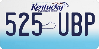KY license plate 525UBP
