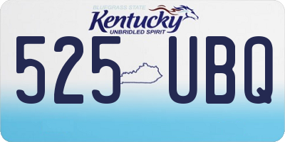 KY license plate 525UBQ