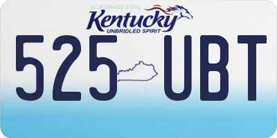 KY license plate 525UBT
