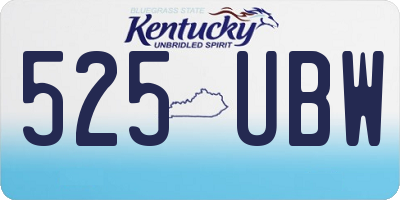 KY license plate 525UBW