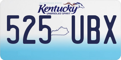 KY license plate 525UBX
