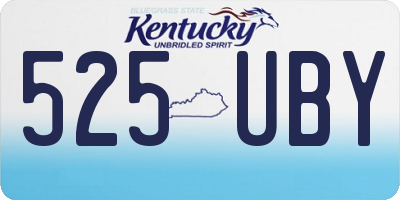 KY license plate 525UBY