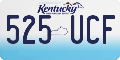 KY license plate 525UCF