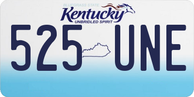 KY license plate 525UNE