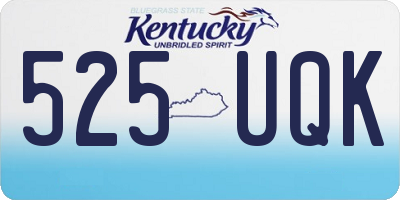 KY license plate 525UQK