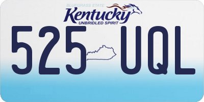 KY license plate 525UQL