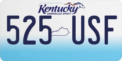 KY license plate 525USF