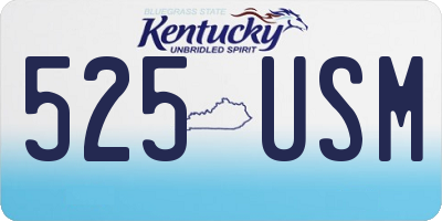 KY license plate 525USM