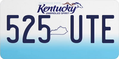 KY license plate 525UTE