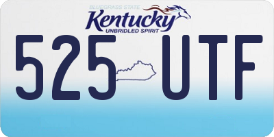 KY license plate 525UTF