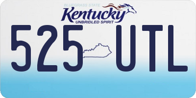 KY license plate 525UTL
