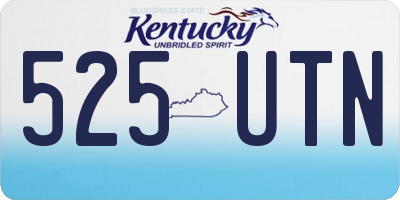 KY license plate 525UTN