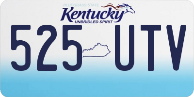 KY license plate 525UTV