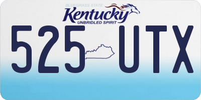 KY license plate 525UTX