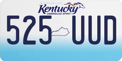KY license plate 525UUD