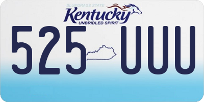 KY license plate 525UUU