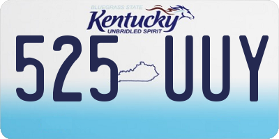 KY license plate 525UUY