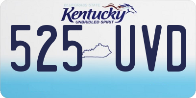KY license plate 525UVD