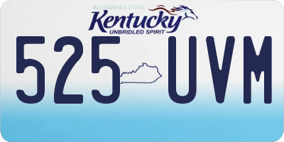 KY license plate 525UVM