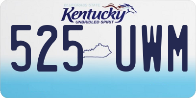 KY license plate 525UWM