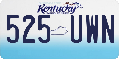 KY license plate 525UWN