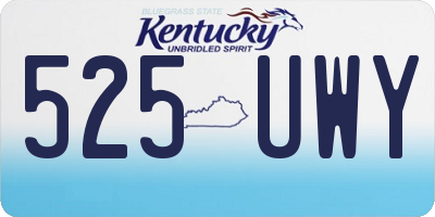 KY license plate 525UWY