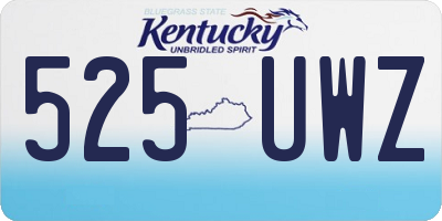 KY license plate 525UWZ