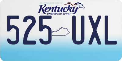 KY license plate 525UXL