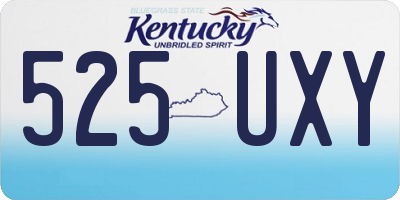 KY license plate 525UXY