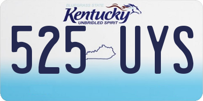 KY license plate 525UYS