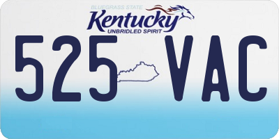 KY license plate 525VAC