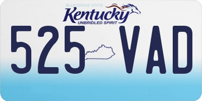 KY license plate 525VAD