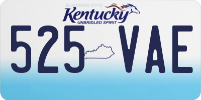 KY license plate 525VAE