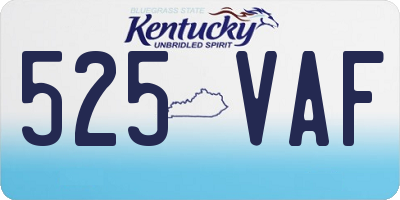 KY license plate 525VAF