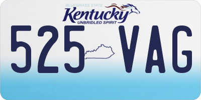 KY license plate 525VAG