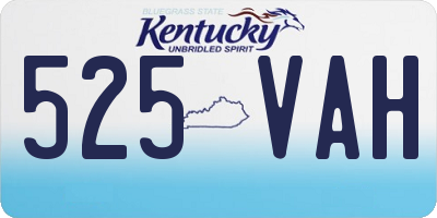 KY license plate 525VAH