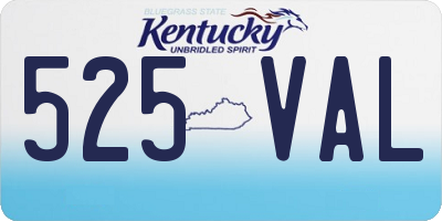 KY license plate 525VAL