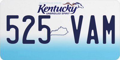 KY license plate 525VAM
