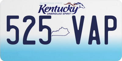 KY license plate 525VAP