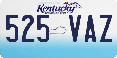 KY license plate 525VAZ