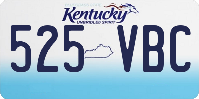 KY license plate 525VBC